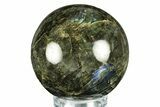 Flashy, Polished Labradorite Sphere - Great Color Play #266230-1